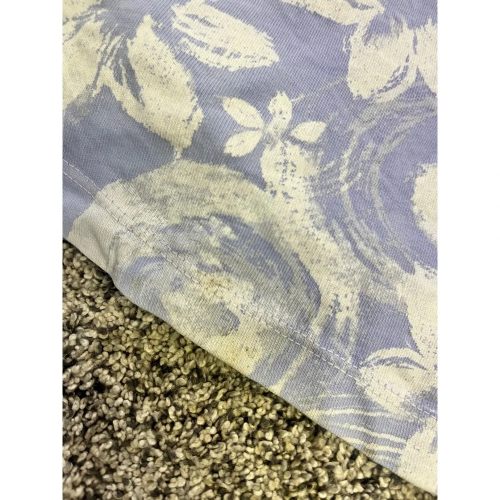 Fresh Produce Blue White Floral Swirl Cotton A-Line Dress USA Made Small 21662